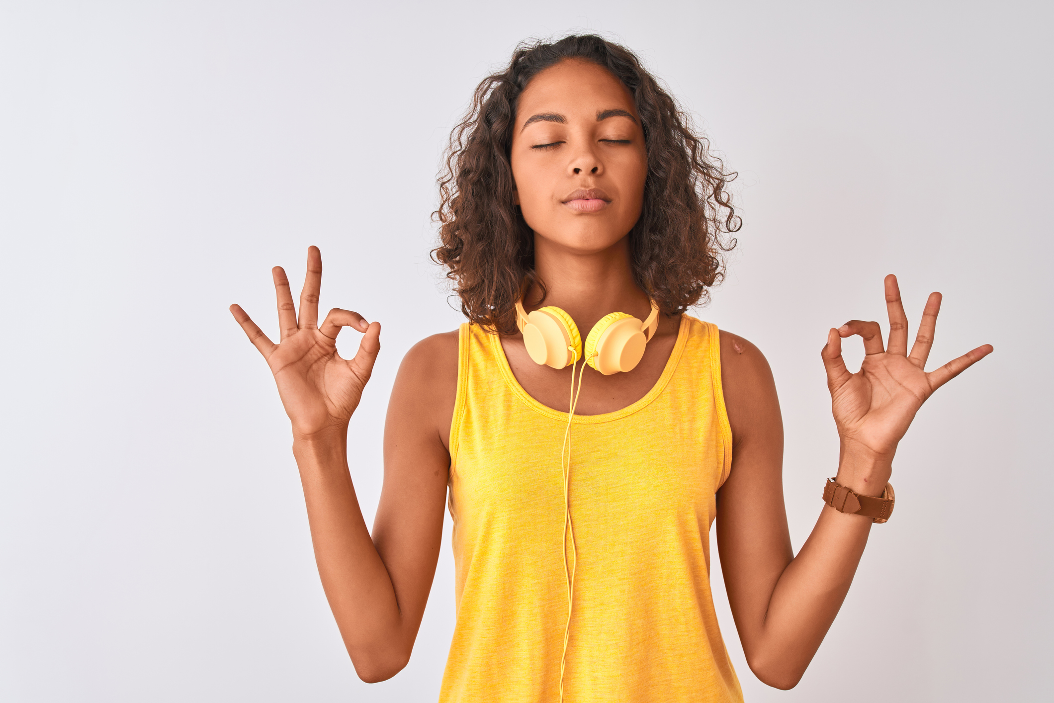 teen meditating