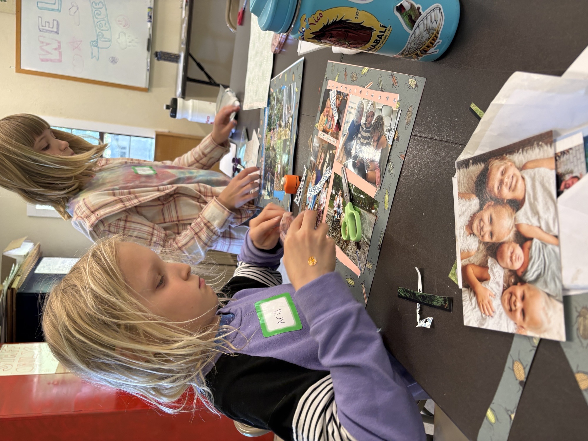 Youth creating scrapbook page
