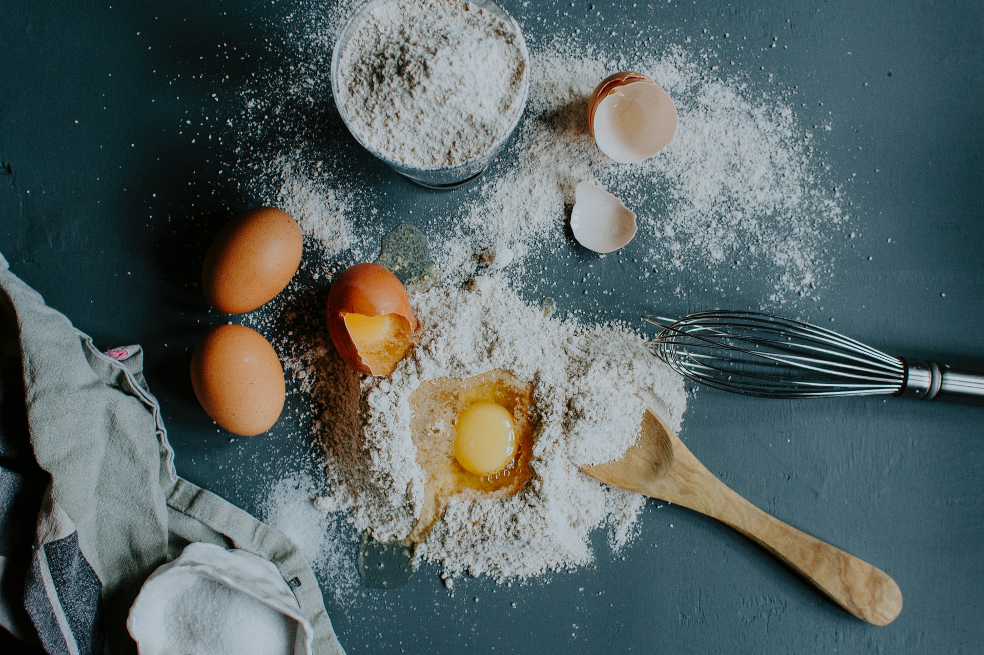 Baking ingredients on table
