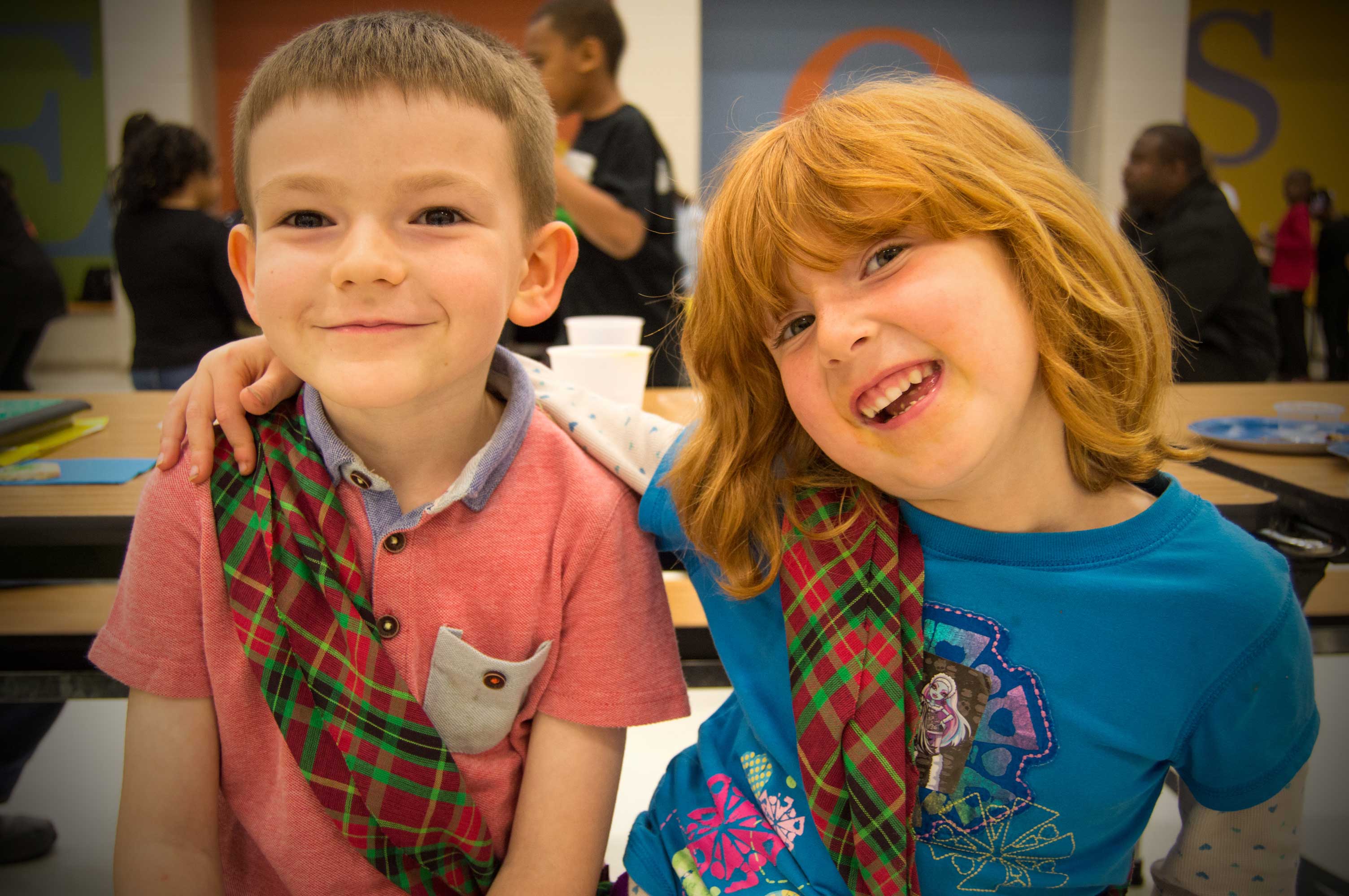 Two friends smiling