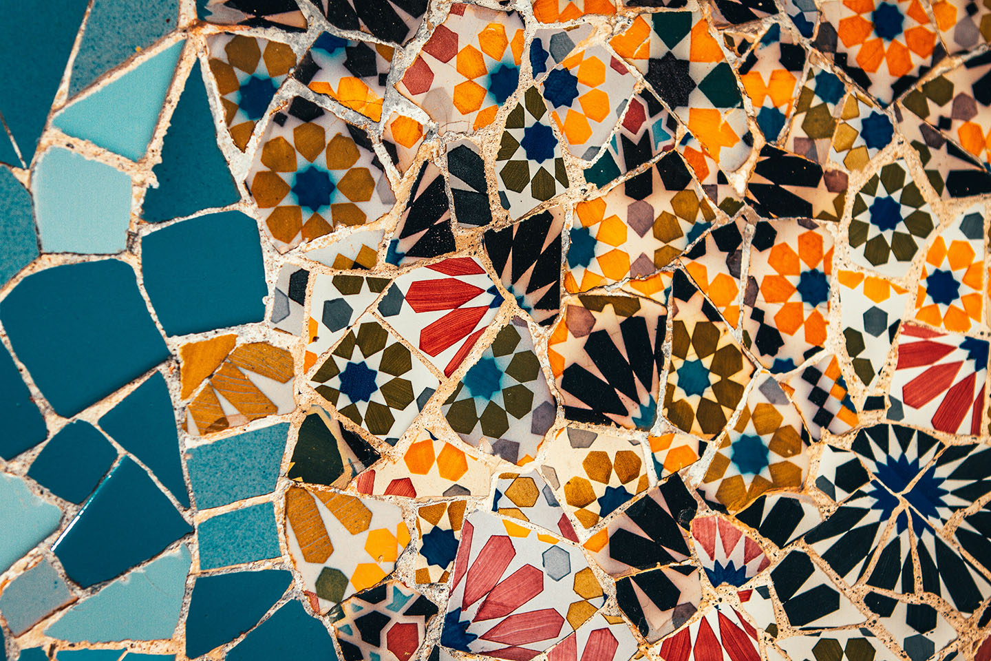 Colorful tiles creating a mosaic