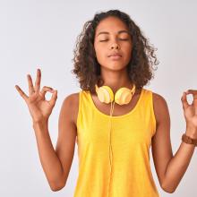 teen meditating