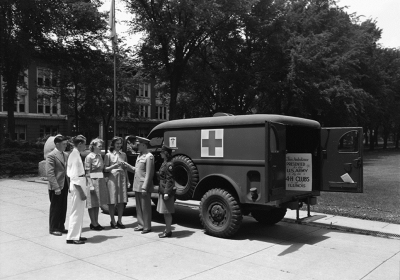 Ambulance presented to the Red Cross