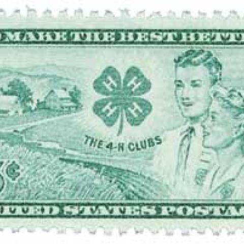 4-H poastage stamp with motto