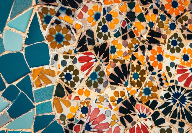 Colorful tiles creating a mosaic