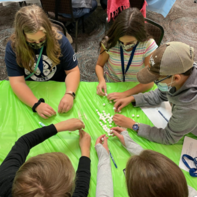 Teens work on group project