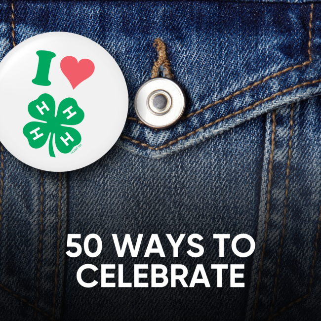 denim jacket with i heart 4-H button