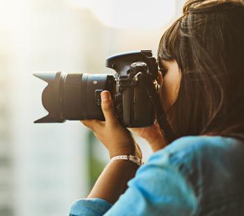 woman taking a photo