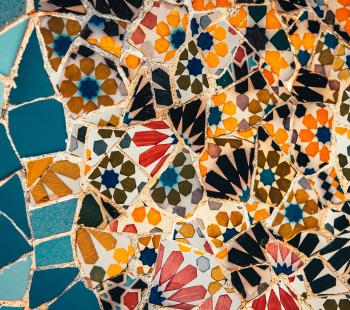 Colorful tiles creating a mosaic