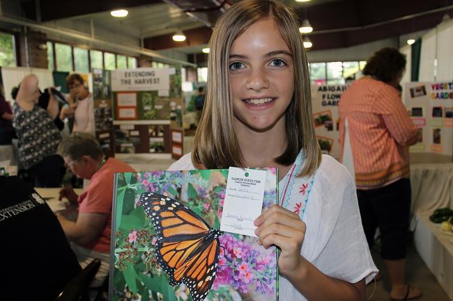 girl with her entomology project