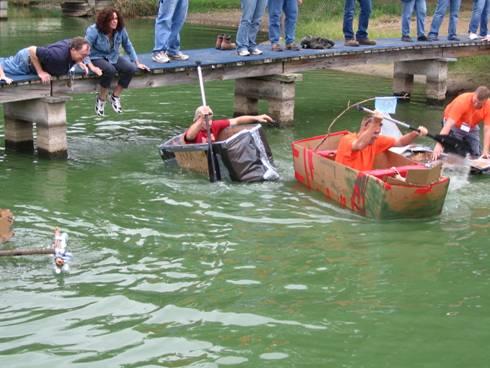 titanic challenge, boats in lake